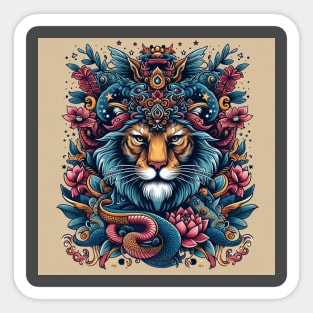 lion illustration Sticker